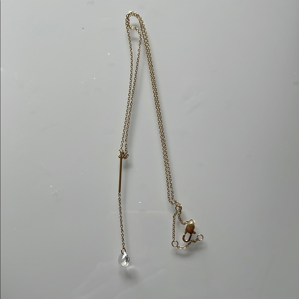 🔥4/$20 Faux Elegant Gold Necklace with Crystal Pendant